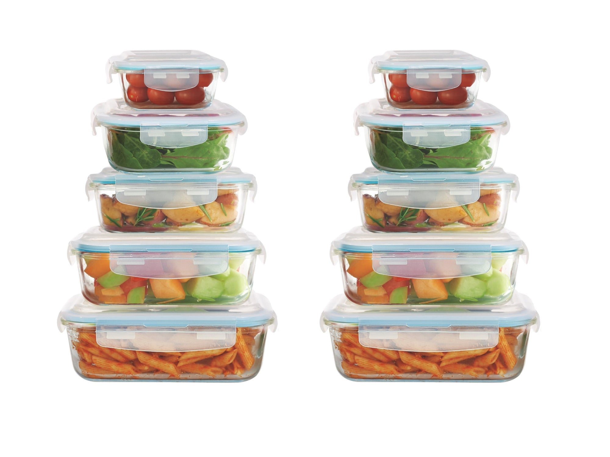 20-Piece Glass Food Storage Containers with Airtight Locking Lids (10 Containers + 10 Lids)-0