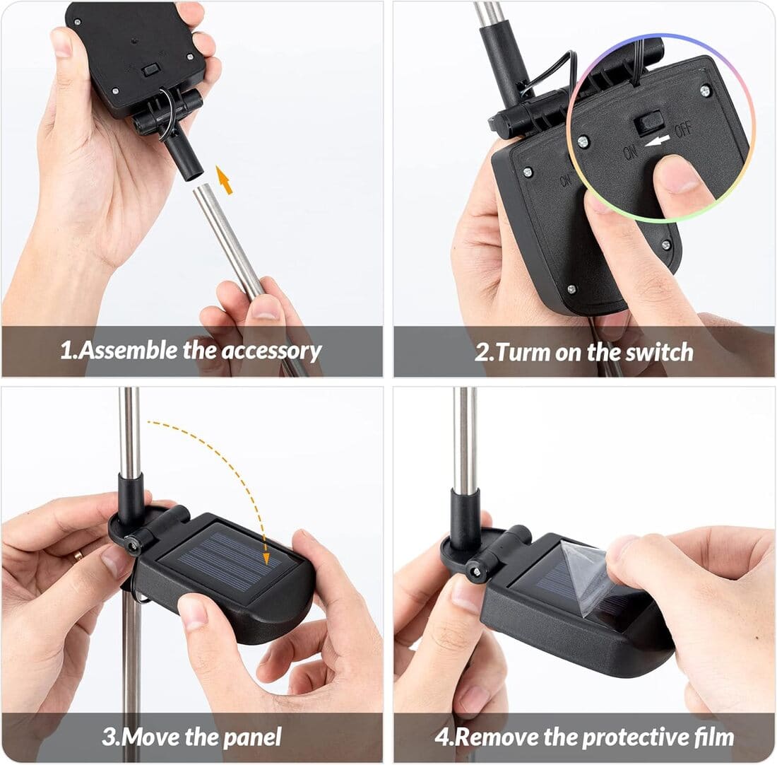 Solar Crackle Ball Tall Stake Lights Set-2