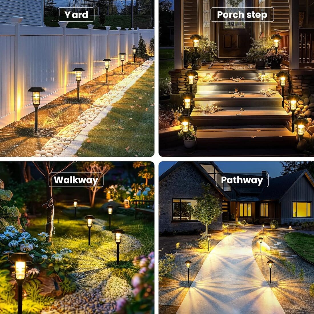 Solar Pathway Lights Outdoor with Tungsten Filament Bulbs-3