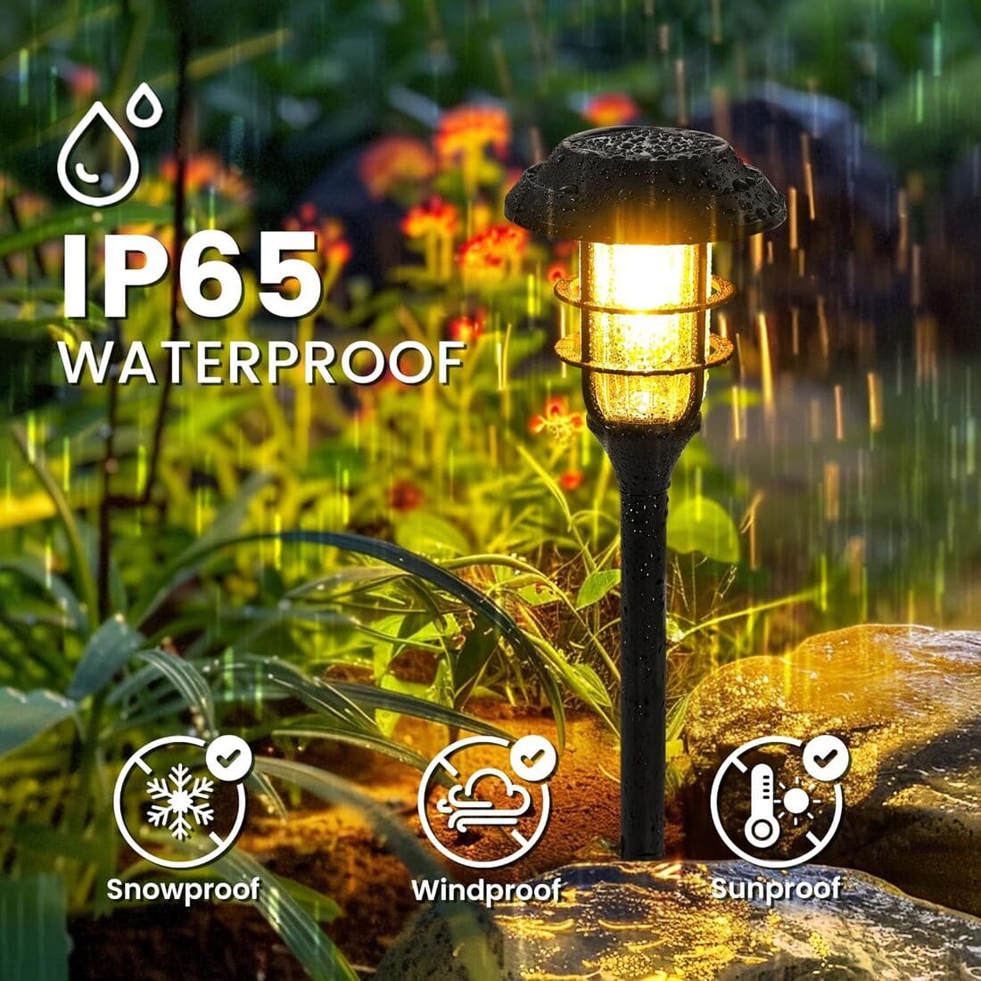 Solar Pathway Lights Outdoor with Tungsten Filament Bulbs-4