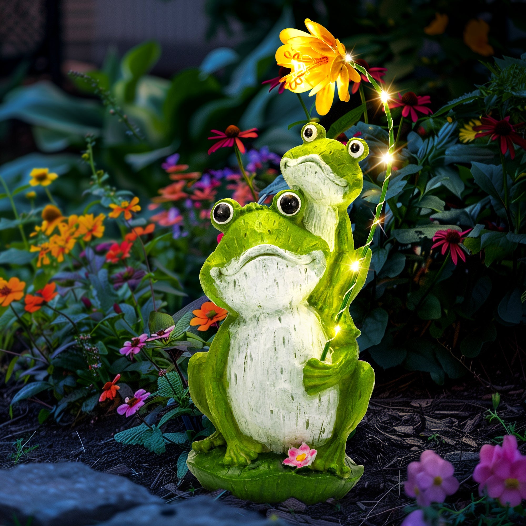 Gigalumi Solar Frog Garden Statue (1 Pack)-0