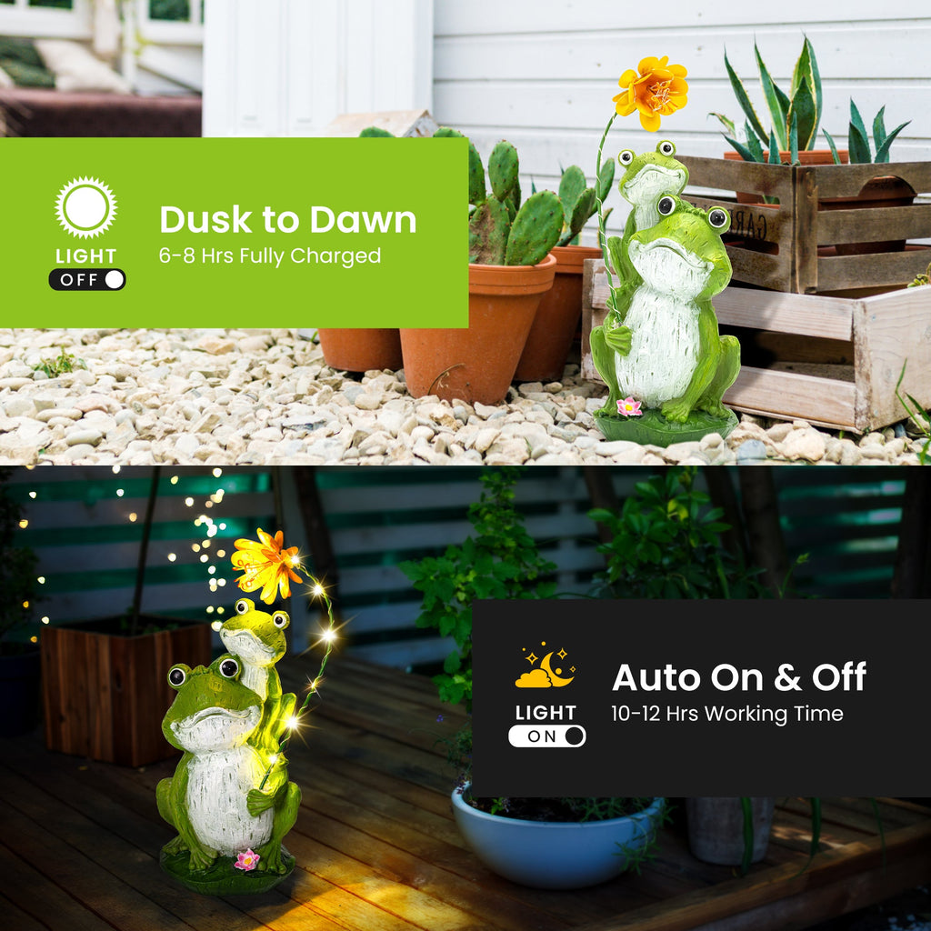 Gigalumi Solar Frog Garden Statue (1 Pack)-4