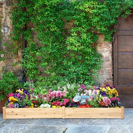 Wooden Vegetable Raised Garden Bed for Backyard Patio Balcony-4