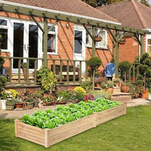 Wooden Vegetable Raised Garden Bed for Backyard Patio Balcony-5
