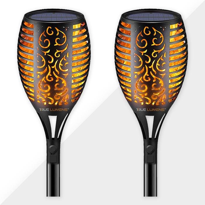 SolaFlame® | 96LED Flickering Flame Outdoor Solar Light | Dusk to Dawn | 2-Pack-0
