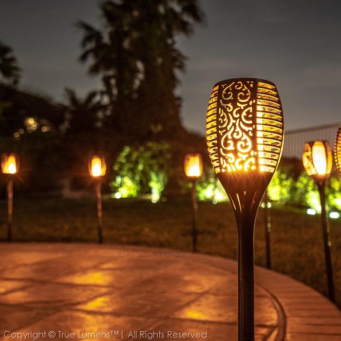 SolaFlame® | 96LED Flickering Flame Outdoor Solar Light | Dusk to Dawn | 2-Pack-2
